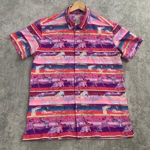 RETRO Rifle Shirt Mens Large Button Up Vapor Abstract Tactical Outdoor Pocket